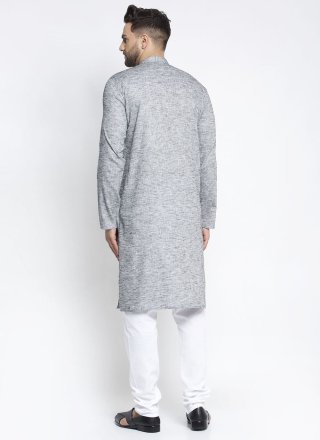 Cotton Grey Kurta Pyjama