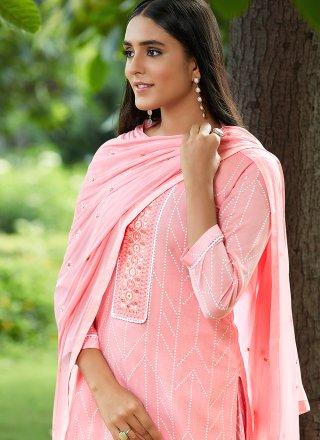 Cotton Pink Designer Pakistani Suit