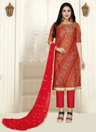 Cotton Red Bollywood Salwar Kameez