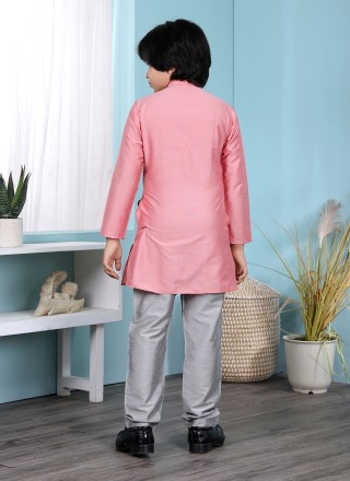 Cotton Silk Plain Kurta Pyjama