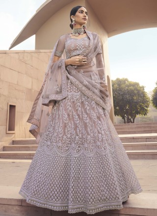 Silver Net Silk Satin 2 Layer Inner Wedding Lehenga Choli (With Can Can) By  Alizeh Fashion