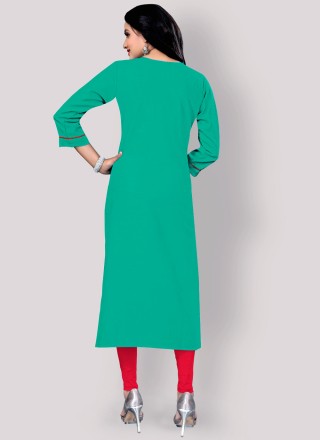 Embroidered Blended Cotton Party Wear Kurti