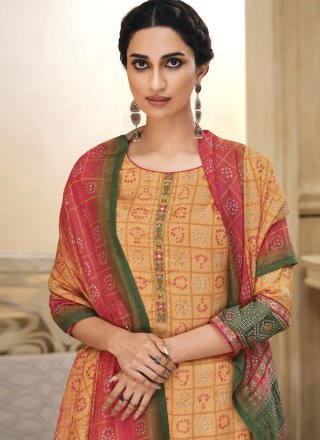 Embroidered Cotton Palazzo Salwar Suit