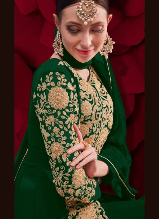 Embroidered Green Anarkali Suit 