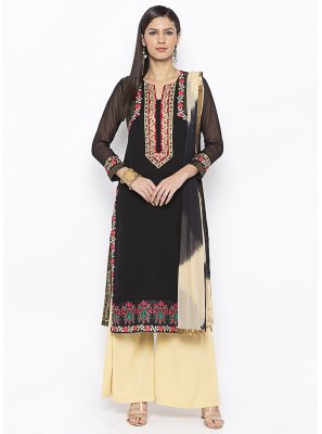 Embroidered Mehndi Designer Palazzo Salwar Kameez