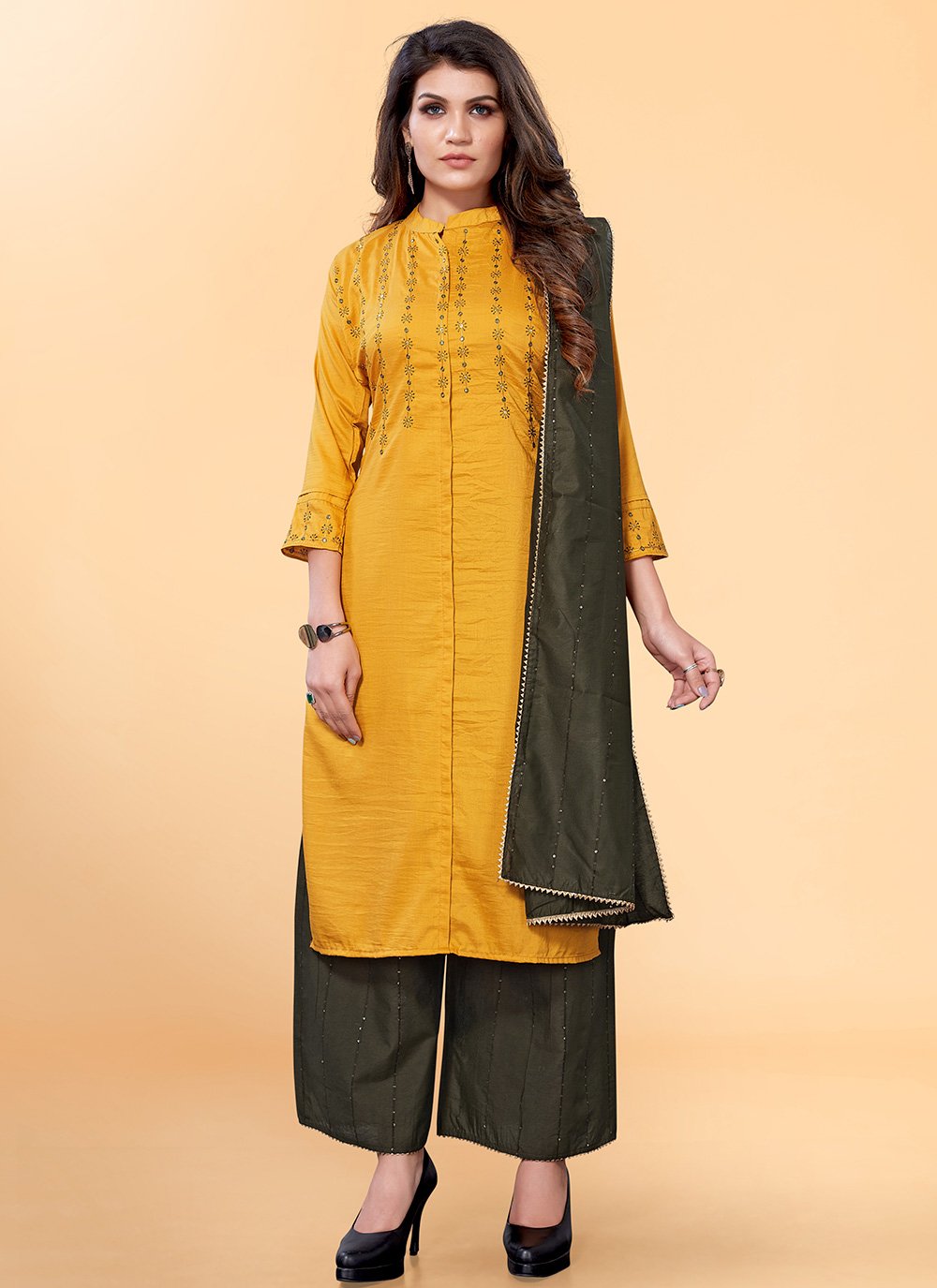Embroidered Palazzo Designer Suit