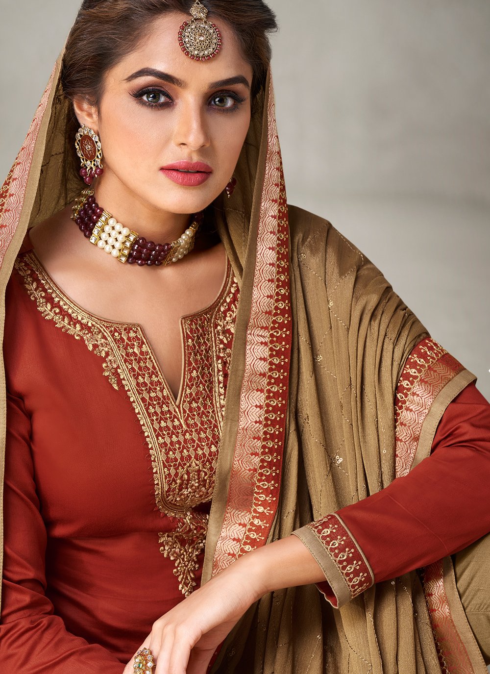 Shop Online Embroidered Pant Style Suit 174040