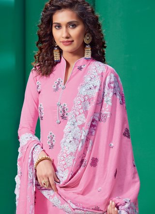 Embroidered Pink Designer Palazzo Salwar Suit 