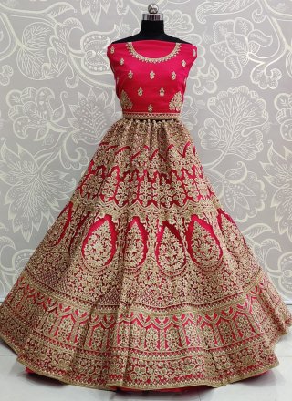 Embroidered Pink Net Bollywood Lehenga Choli