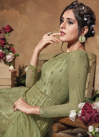 Embroidered Sangeet Floor Length Anarkali Suit