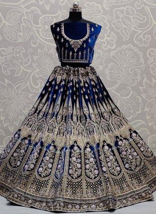 Embroidered Velvet Lehenga Choli