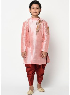 Embroidered Work Pink Angrakha