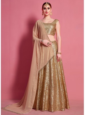 Fancy Beige A Line Lehenga Choli
