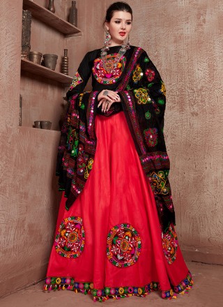 Fancy Cotton Navratri Special in Red