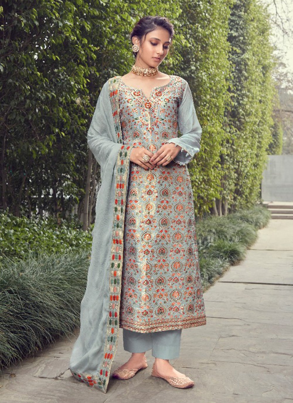 Alok Suit Rubaru Crepe With Pakistani Fancy Printed Work Stylish Desig
