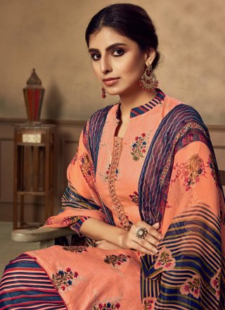 Fancy Fabric Embroidered Designer Patiala Suit