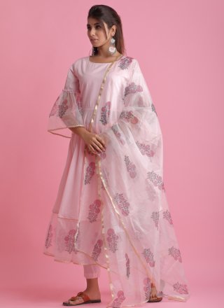 Fancy Fabric Pink Readymade Suit