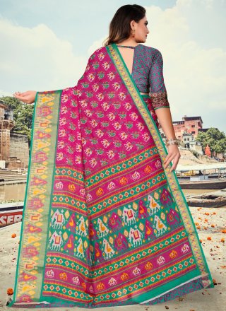 Fancy Fabric Rani Printed Printed Saree
