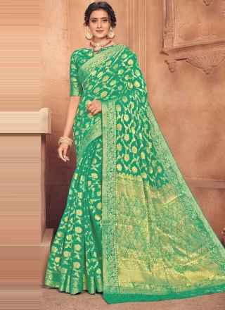 Fancy Green Designer Traditional Saree