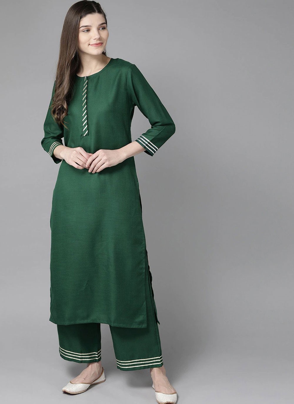 party wear green kurti