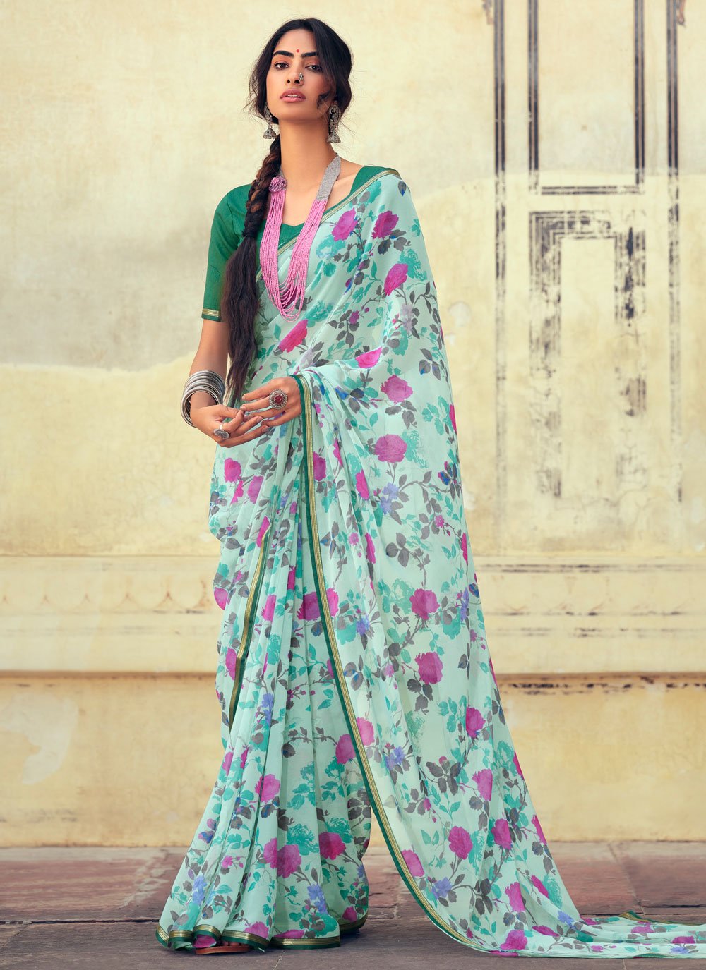 Chiffon sales synthetic saree