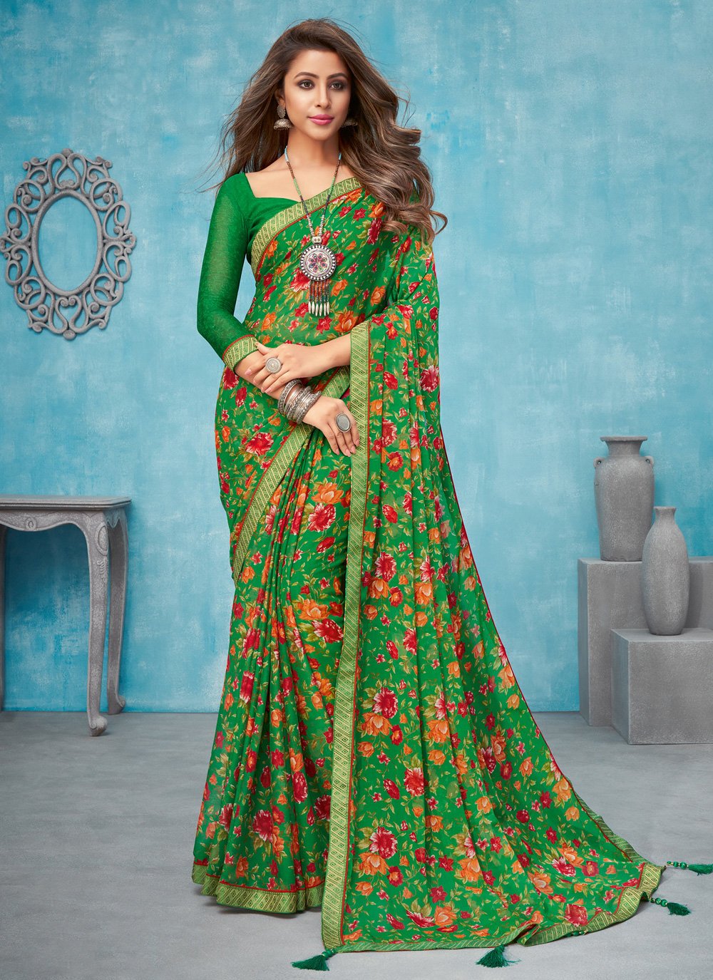 Shop Online Faux Chiffon Party Classic Designer Saree 190840