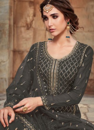Faux Georgette Black Designer Pakistani Salwar Suit