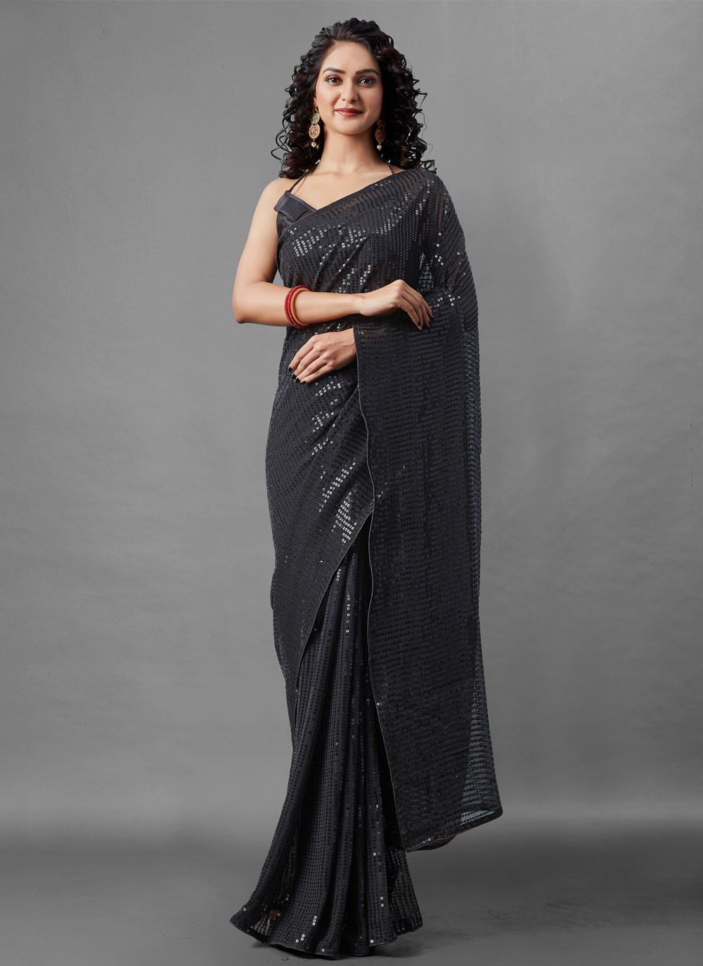 Lisa Ray in Black Designer Saree and Blouse - Saree Blouse Patterns