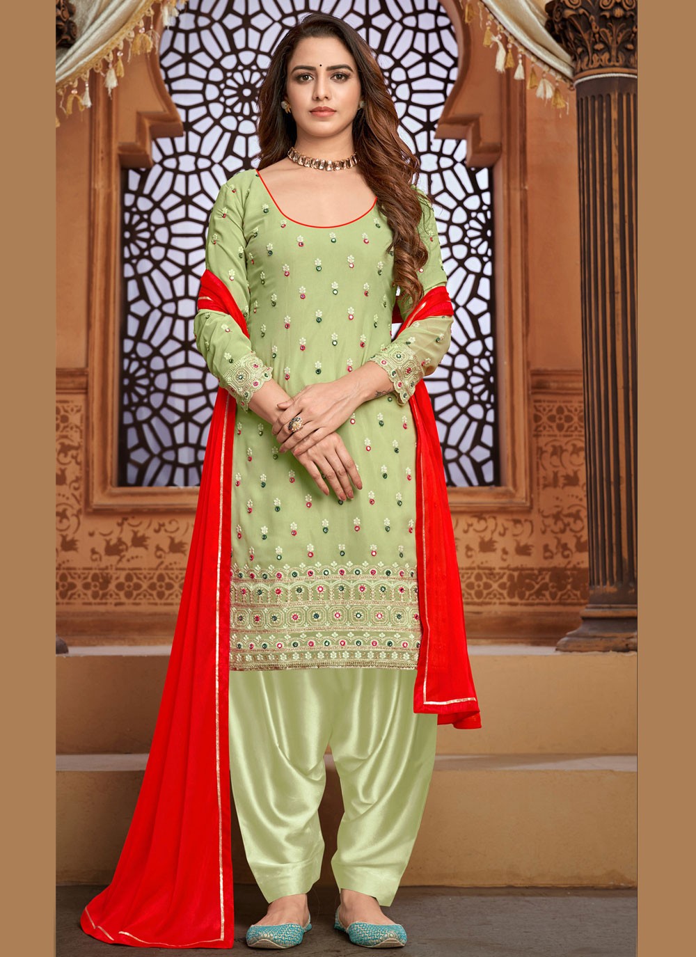 Details about   Indian Pakistani Designer Ethnic Green Silk Salwar Kameez Punjabi Patiala Suits