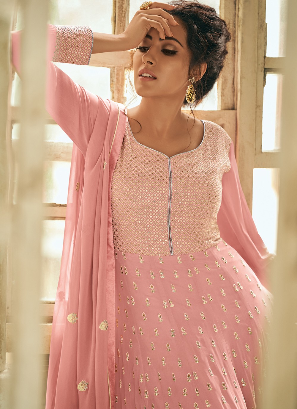 Gauhar Khan Net Floor Length Anarkali Suit buy online 