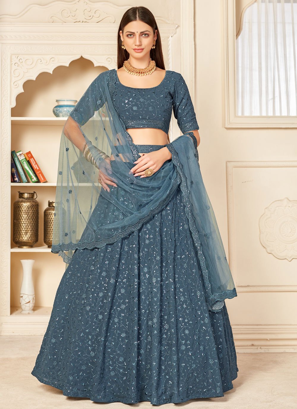 Faux georgette 2024 lehenga choli