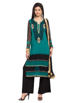 Faux Georgette Rama Readymade Salwar Kameez