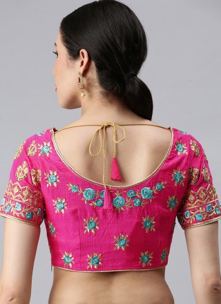 Fuchsia Embroidered Designer Blouse