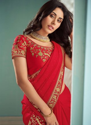 Georgette Bollywood Saree in Red
