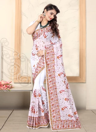Georgette Bollywood Saree in White