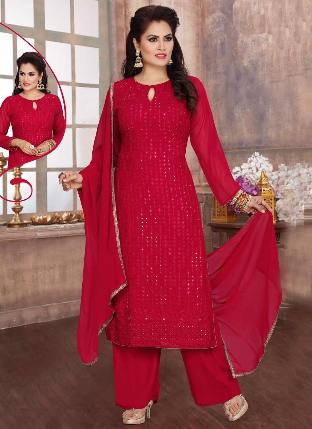 Look Fab Dwisha Wholesale Pashmina Winter Dress Material - textiledeal.in