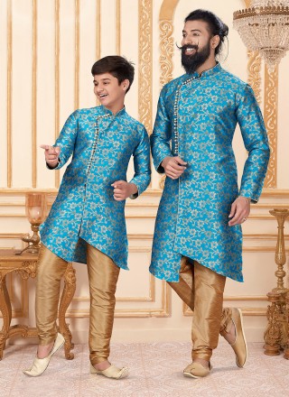 Gold and Turquoise Color Indo Western