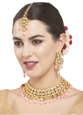 Rubans Kundan Pearl Necklace Set