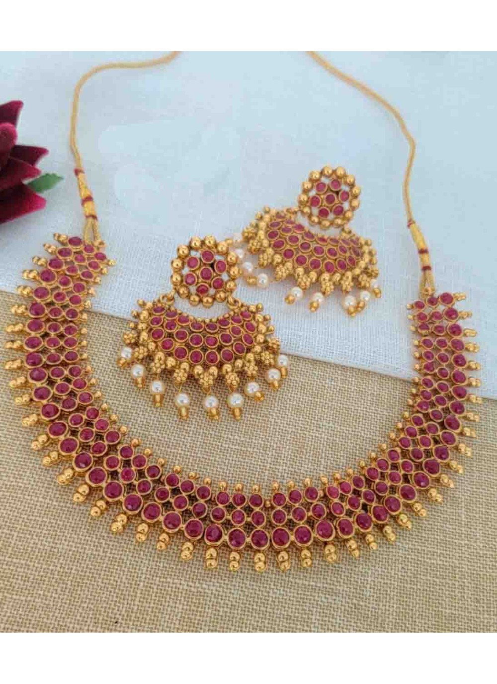 Ruby necklace designs clearance in gold with price