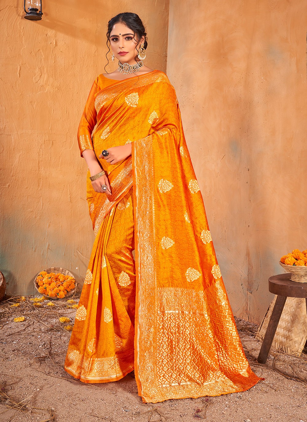 Gold Weaving Party Classic Saree