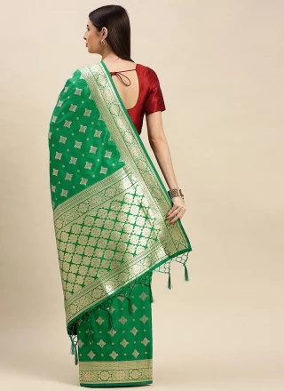 Green Banarasi Silk Traditional Saree