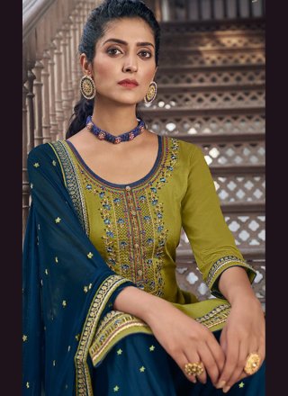 Green Color Designer Patiala Suit