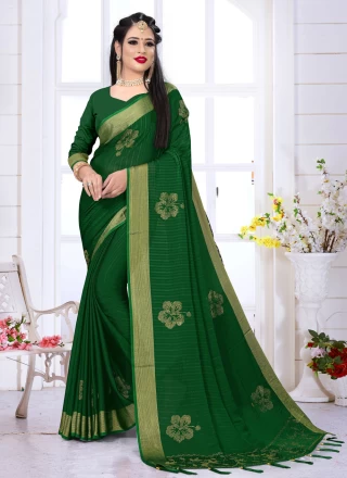Green Color Traditional Saree