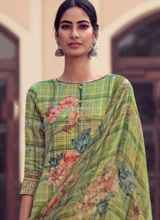Green Embroidered Designer Palazzo Salwar Suit