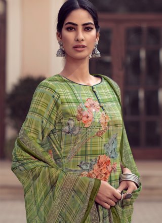 Green Embroidered Designer Palazzo Salwar Suit