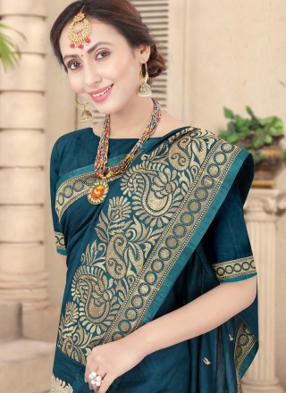 Green Embroidered Silk Traditional Designer Saree