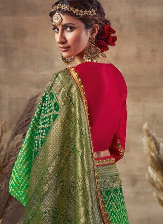 Green Fancy Fabric Mehndi Designer Traditional Saree