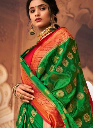 Green Fancy Traditional Designer Saree