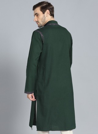 Green Festival Viscose Kurta
