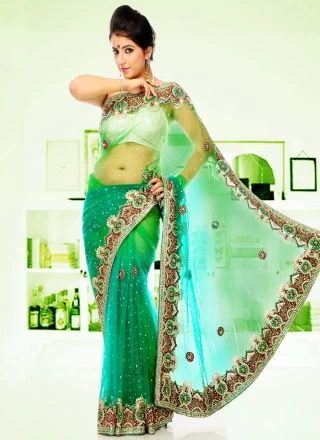 Green Handwork Designer Saree